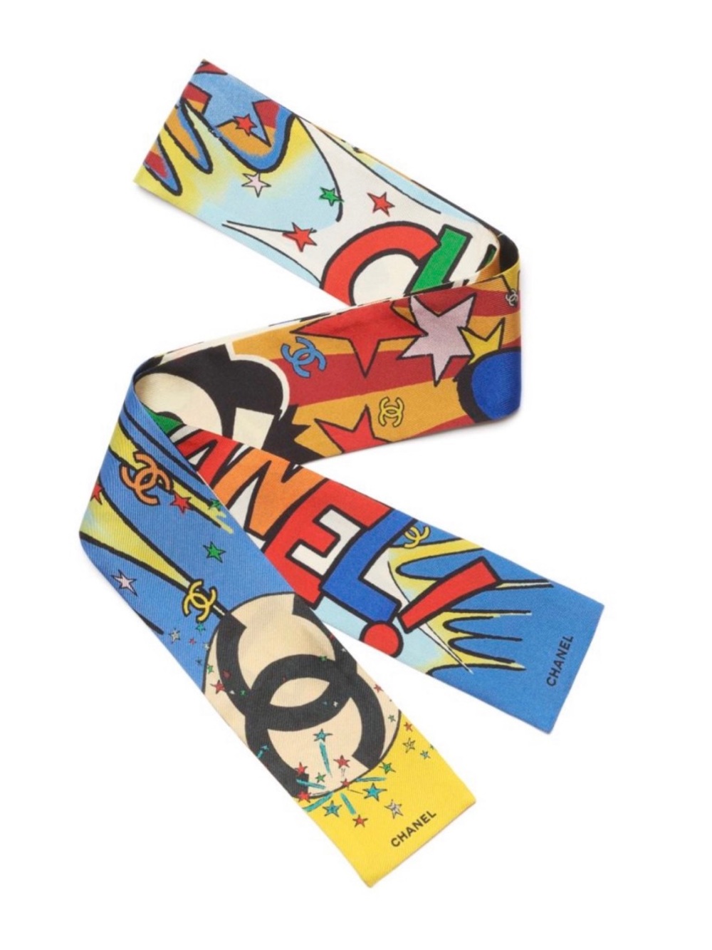 Chanel 26A Superman  slim scarf silk bandeau